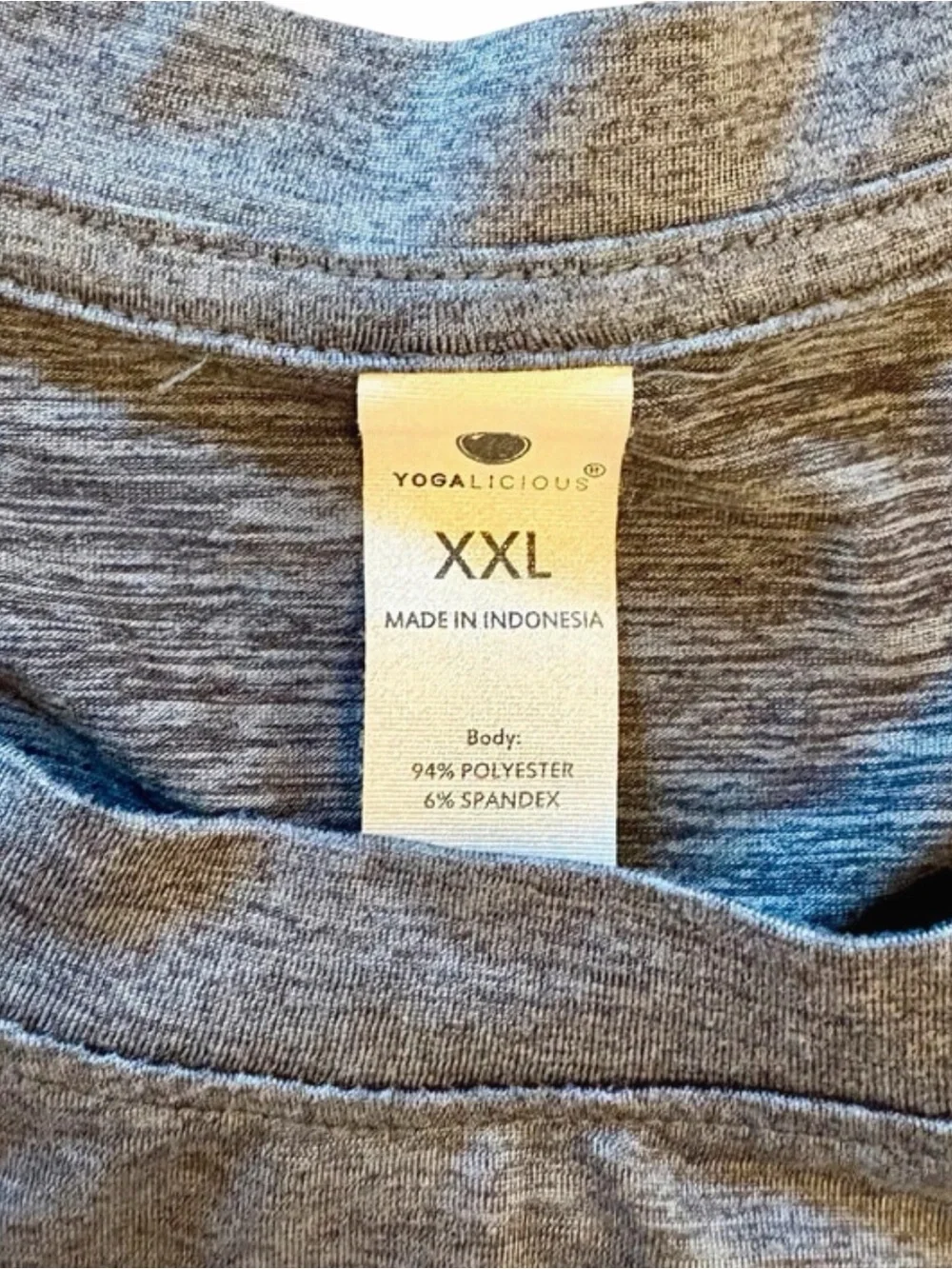 Yogalicious Pure Cloud Nicki Muscle Crop Tank Top Heather Gray Size XXL 2XL
